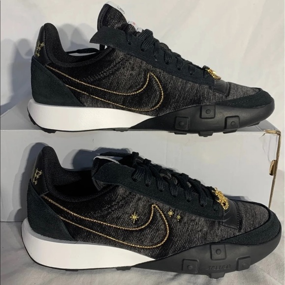 Nike Waffle Racer 2X Astrology Pack Black White Gold New Without Box Womans - Picture 3 of 8